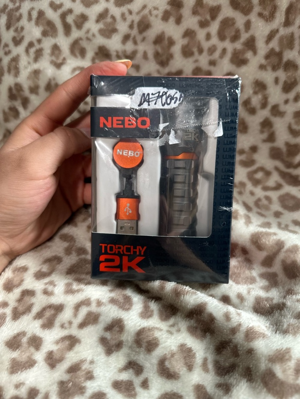 NEBO Torchy 2K Rechargeable LED Flashlight 2000 Lumens Black Orange